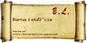 Barna Letícia névjegykártya
